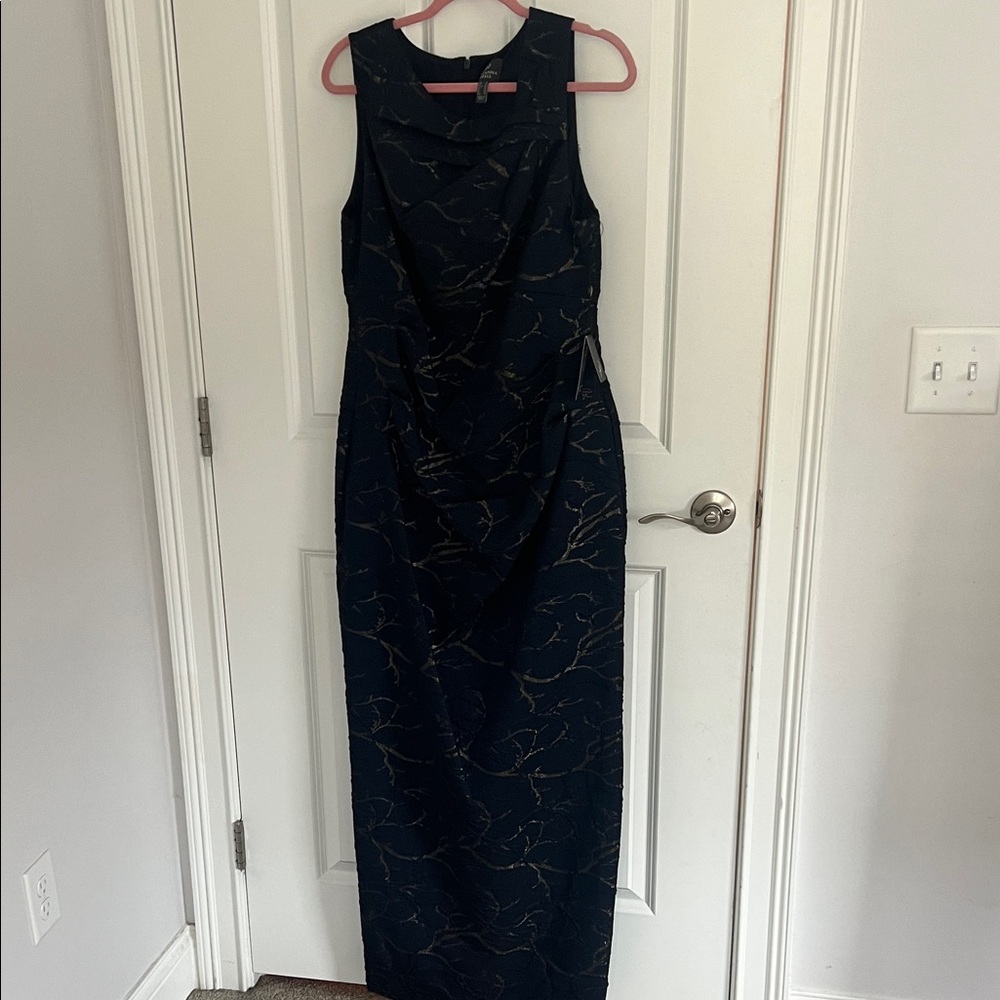 Elegant Navy and Gold Women's Dress